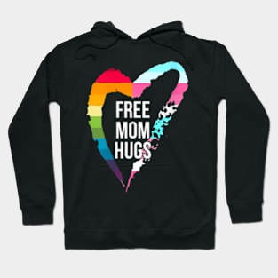 Womens Free Mom Hugs Cute Lgbt Pride Gay Family Matching Hoodie